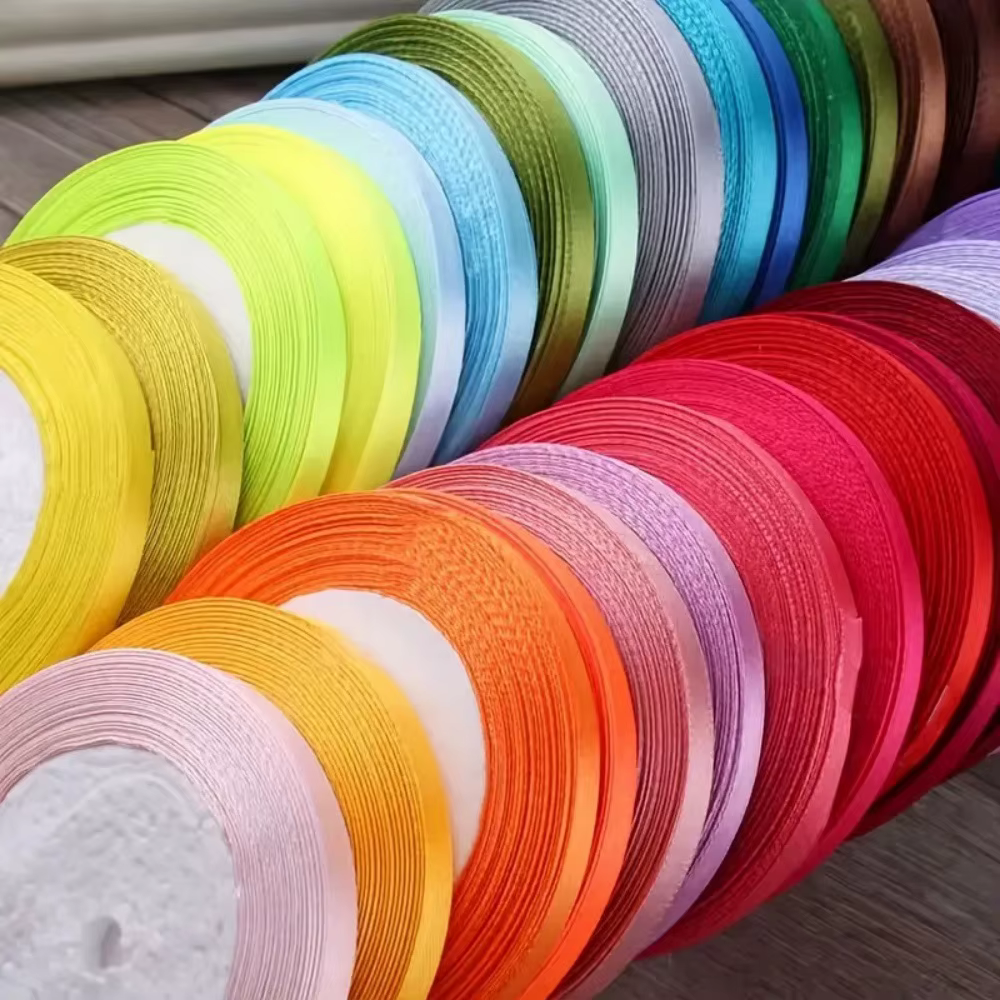 Ruban en satin de soie de 25 yards et 6 mm pour artisanat
