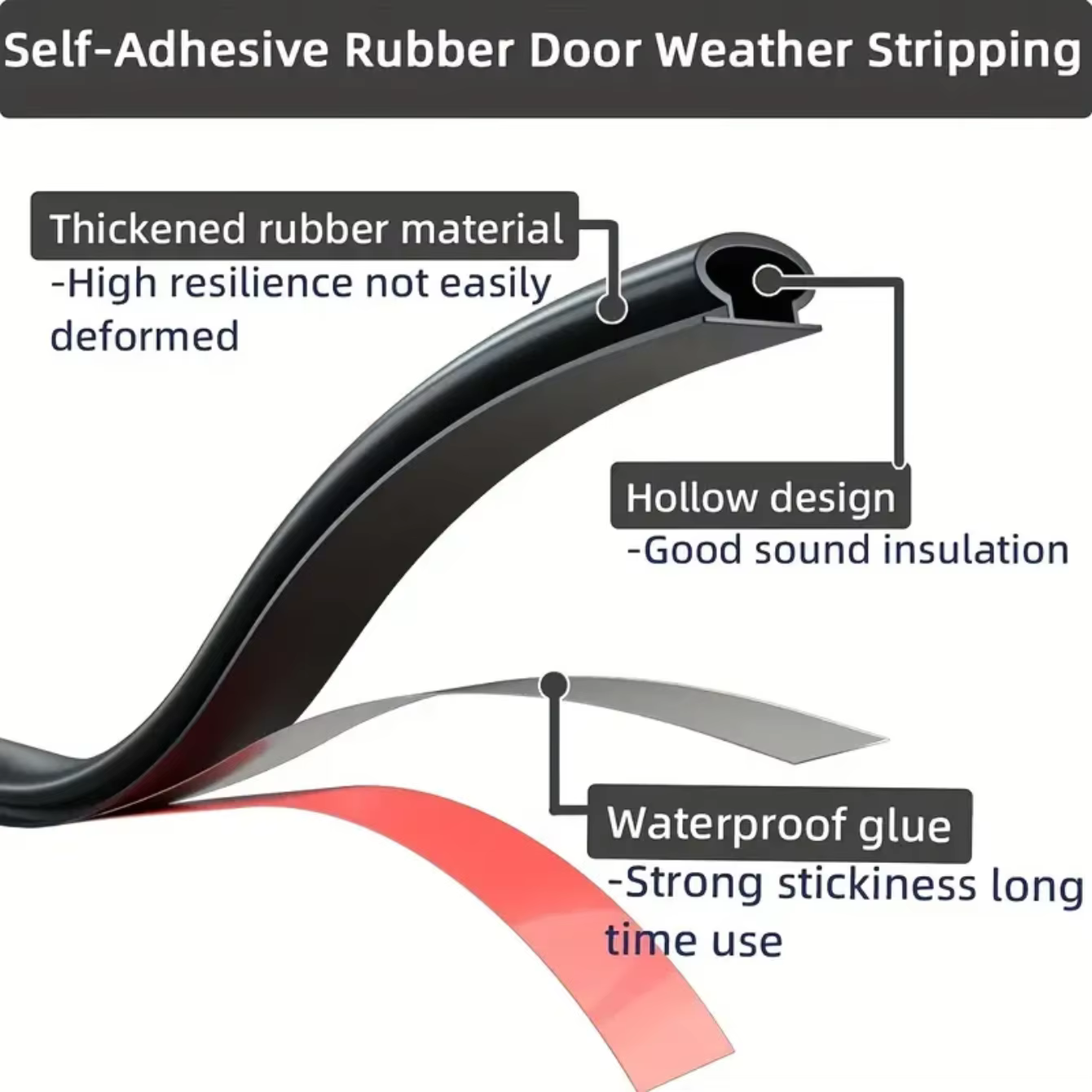6M/1 rouleau fenêtre Anti-poussière insonorisé chambre porte météo bande d'étanchéité 10*6mm auto-adhésif Anti-Collision isolation phonique