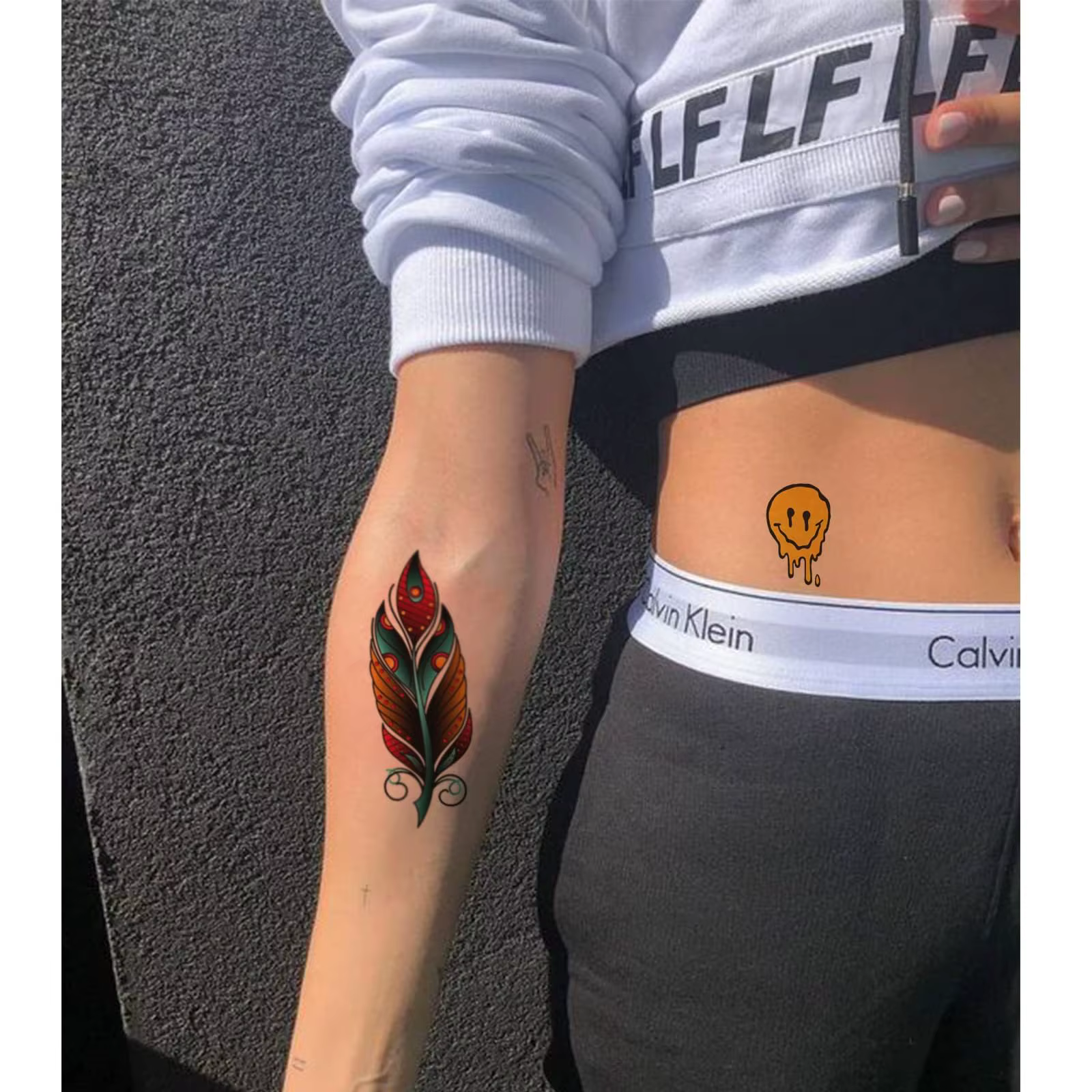 Tatouages temporaires pour femmes hommes Vintage plume fleur tatouages temporaires pour femmes classique épée Globe phare pour hommes