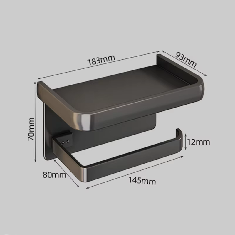 Porte-rouleau de papier toilette mural en alliage d'aluminium, stockage de WC, support d'étagère pour téléphone, accessoires HOAccessrespiration