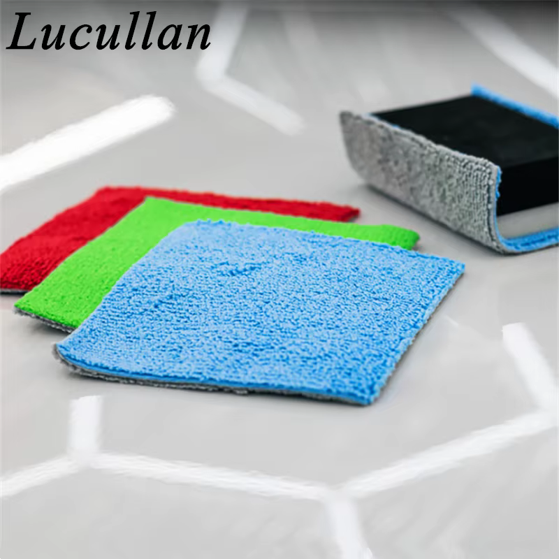 Lucullan Applicateurs de revêtement céramique portables Tissu épais + bloc de mousse avec crochet et boucle double face