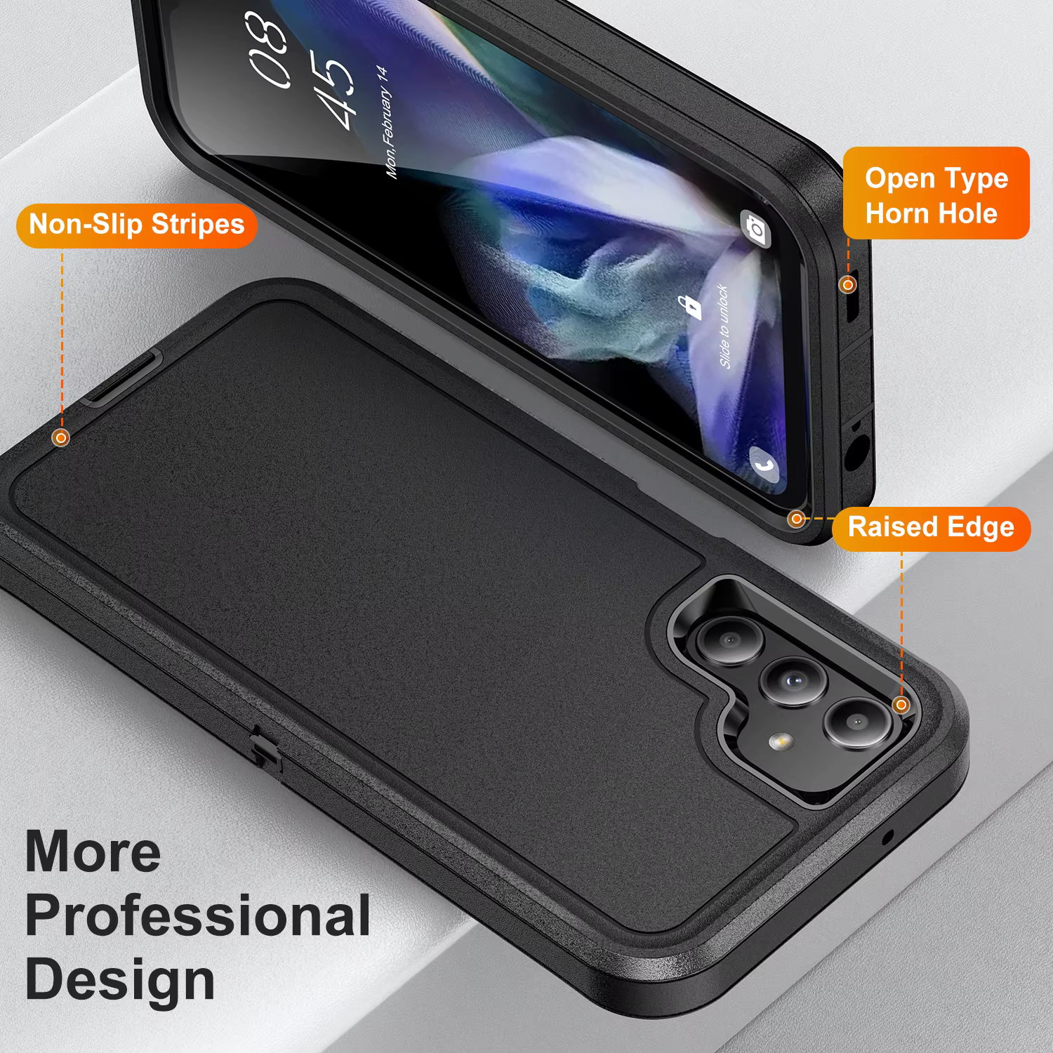 Coque de défense antichoc avec armure hybride 3 en 1, étui robuste pour Samsung Galaxy A15 A14 A13 A06 A16 A56 A36 A26