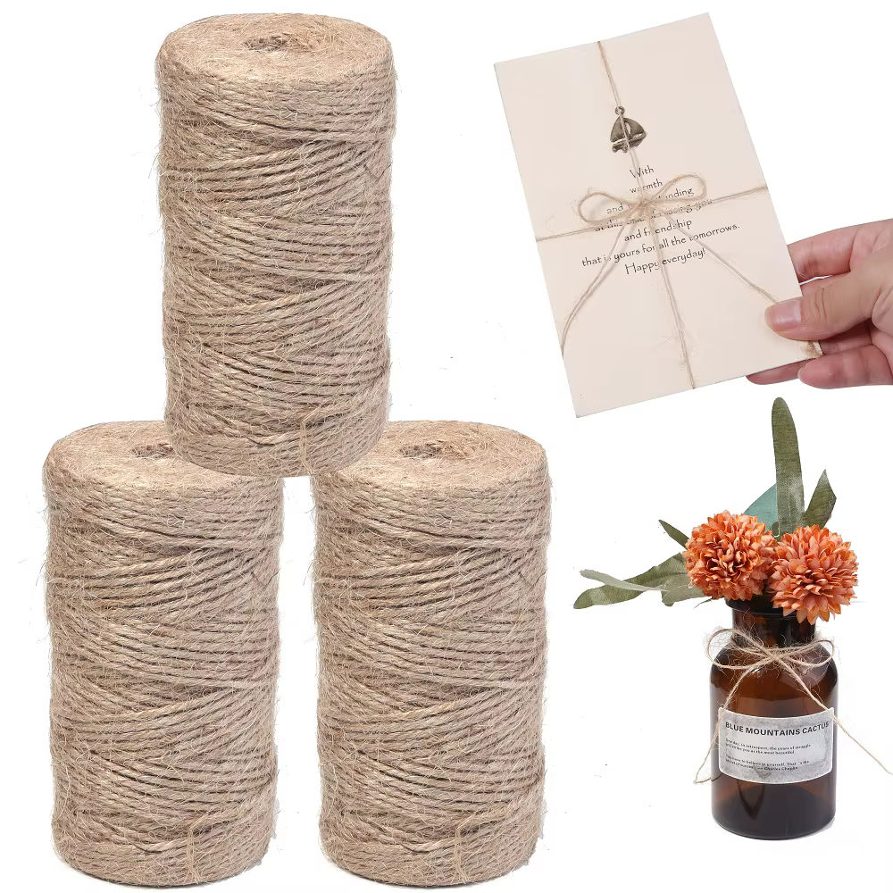 100 mètres corde de Jute naturelle chaîne ruban artisanat bricolage Vintage cordon