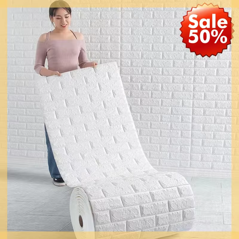 Papier Peint Autocollant 3D en Brique Souple 70cm x 2m
