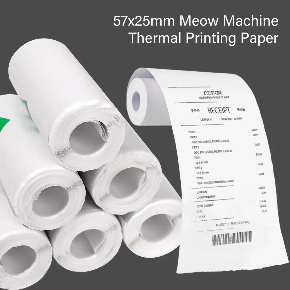 16 rouleaux de papier d'imprimante thermique 57x25mm papiers thermiques auto-adhésifs imprimantes d'étiquettes couleur HD pour Mini imprimante Portable sans encre