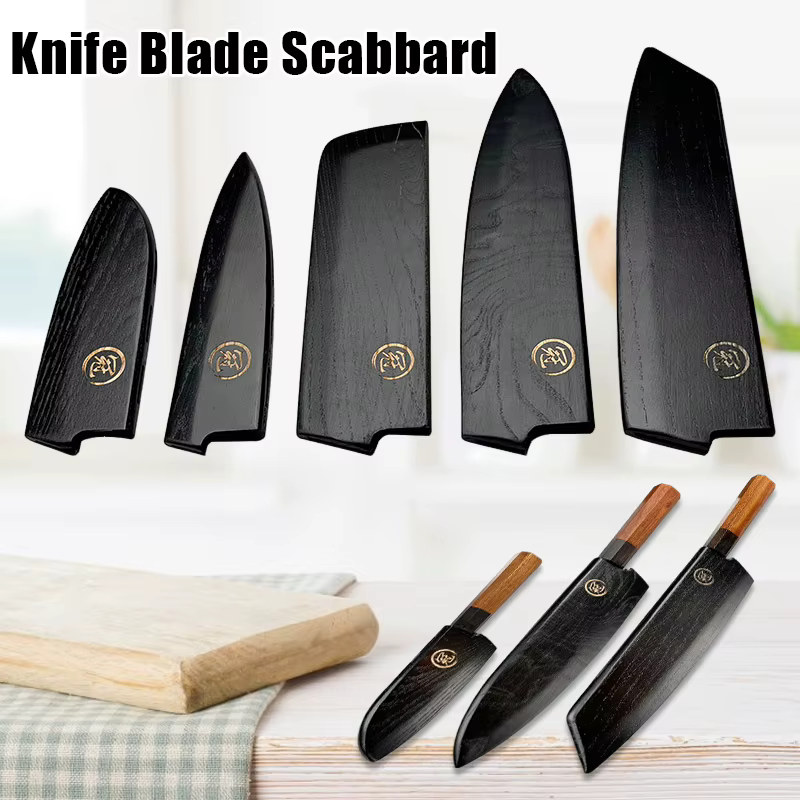 Gaine de couteau de cuisine de Chef japonais, fourreau Portable universel en bois, couvercle de protection de lame de couteau, étui de protection des bords