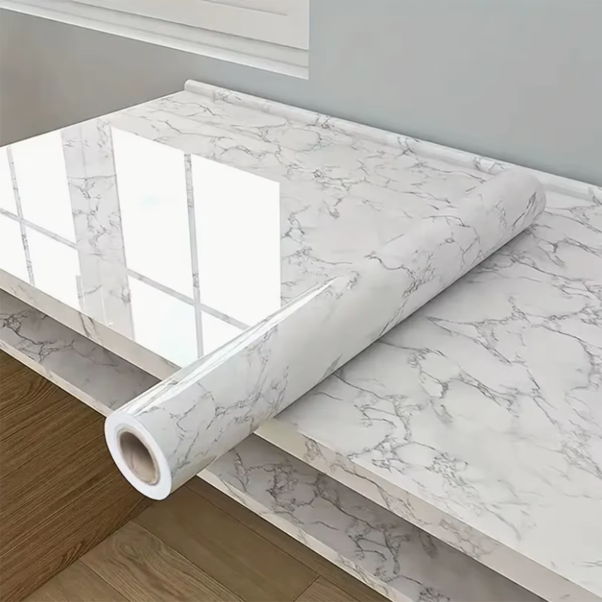 Papier peint en vinyle thermoré/imperméable – Film amovible auto-adhésif pour cuisine