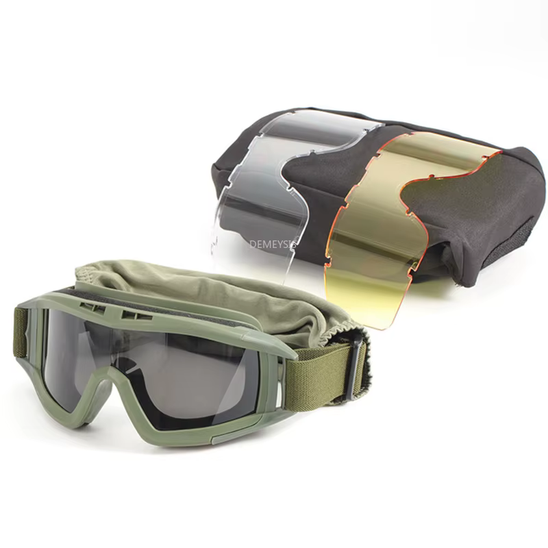 Lunettes de protection coupe-vent à 3 lentilles pour airsoft, tir sûr, équitation, randonnée, chasse, sport