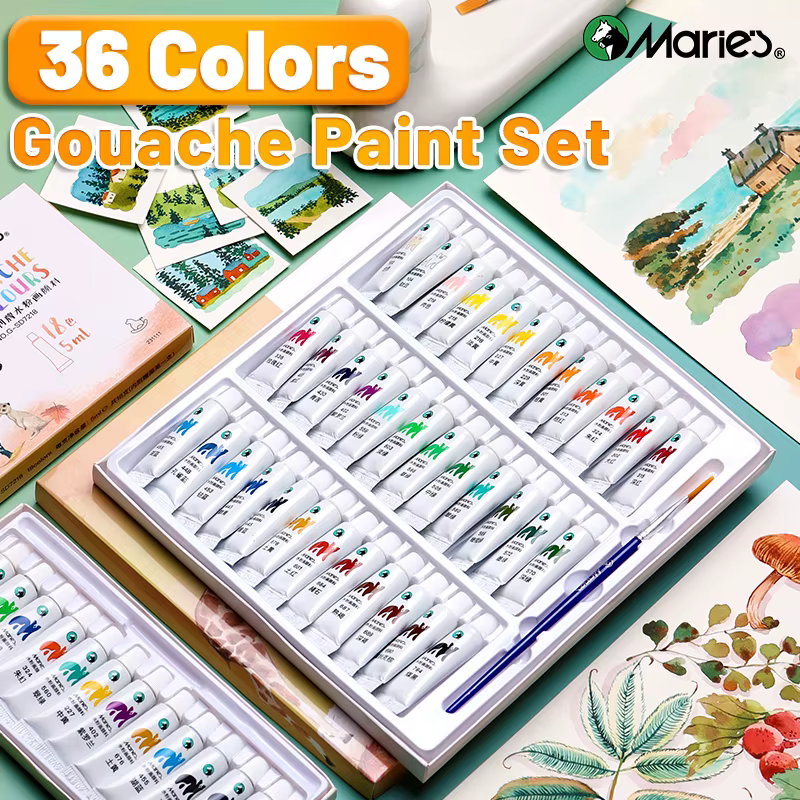 Marie's exacache-Peinture en 36 couleurs et 1 pinceau de 5ml/tube