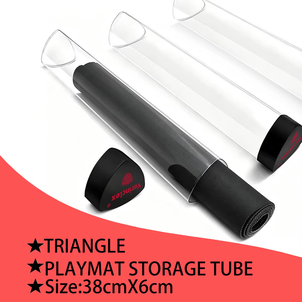 Tube de rangement pour tapis de jeu triangulaire, boîte de rangement pour tapis de jeu, protège-tapis de jeu de cartes à collectionner, tapis de bureau, tapis de souris, étui de transport