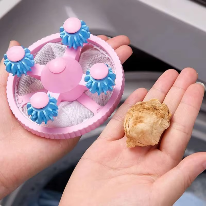 Sac filtrant pour Machine à laver, filet réutilisable, boule à linge flottante, attrape-peluches, poils d'animaux, élimine la collecte de saleté, rouleau dépoussiérage
