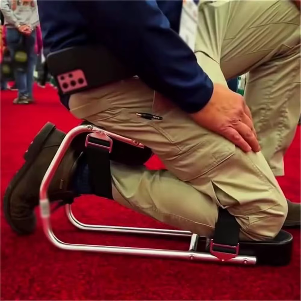 Genouillère de jardinage portable et robuste, ergonomique, avec support de cheville, pour un travail confortable et une économie d'effort