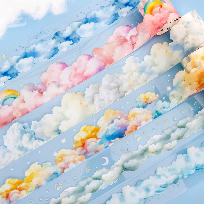 1 rouleau/4, 5x200cm de ruban décoratif Kawaii Sky Cloud