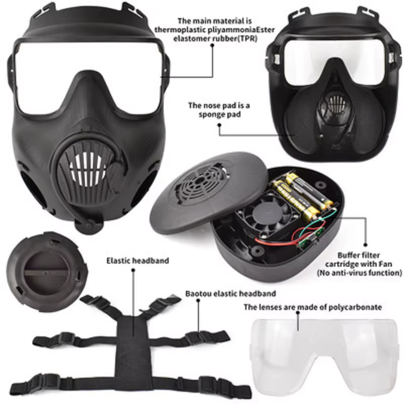 Masque respiratoire tactique de Protection masque à gaz complet pour Airsoft tir chasse équitation en plein air CS jeu Cosplay Protection