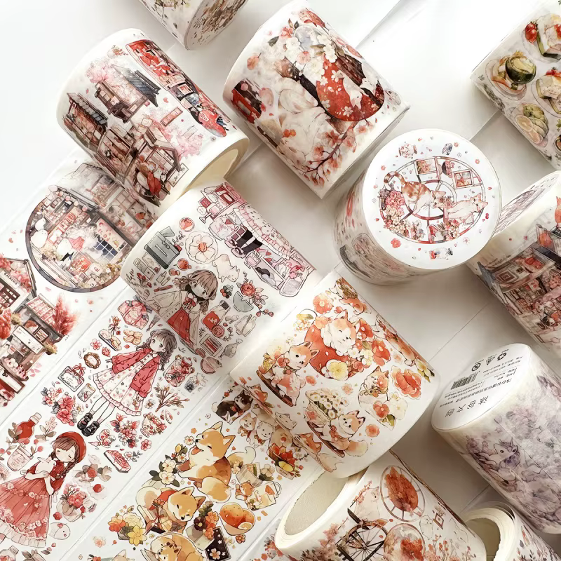 1 rouleau de ruban adhésif washi à motifs de dessins animés