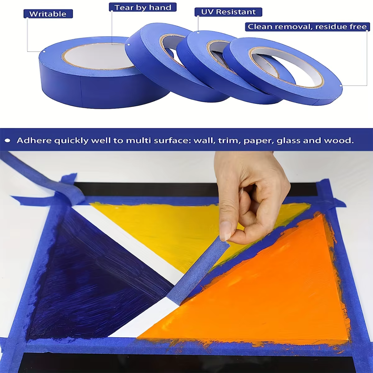 Ruban de peintre bleu, 1/2 pouces