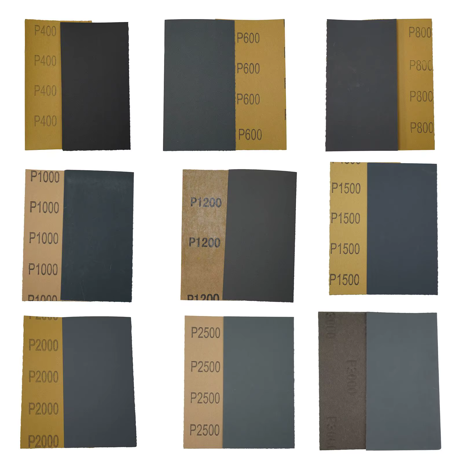 18pc papier de verre 400-3000grit papier de verre eau/sèche papier abrasif outil pour le ponçage du bois métal feuille de polissage outil de ponçage