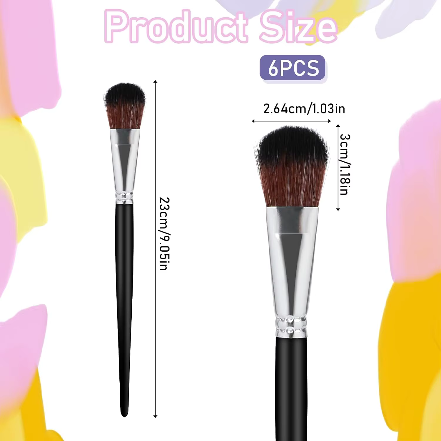 6 pièces brosse de vadrouille pour peinture acrylique 1 pouce pinceau de mélange pinceaux