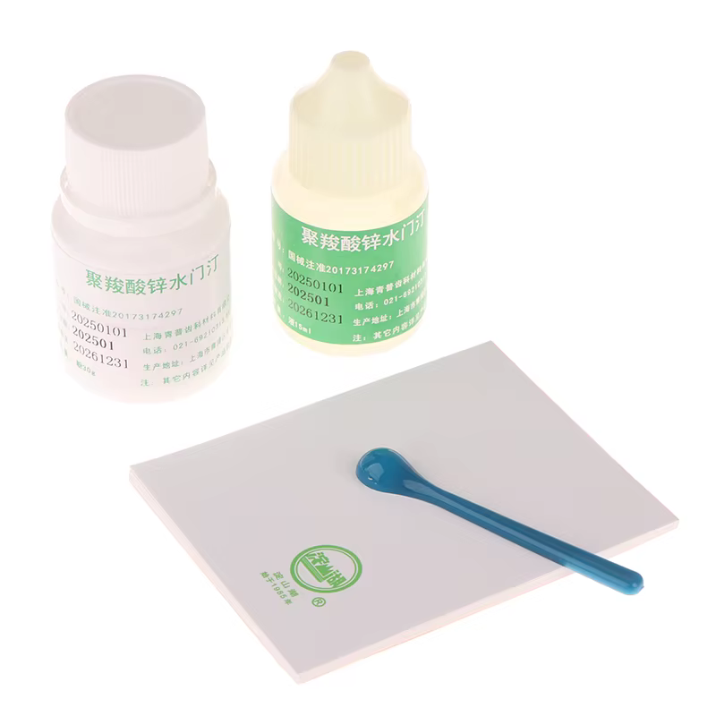 Liquide de ciment de Polycarboxylate de Zinc de 15ml + 30g de poudre